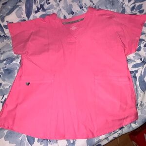ClimateRight Scrub Top Size: Large, In Pink.